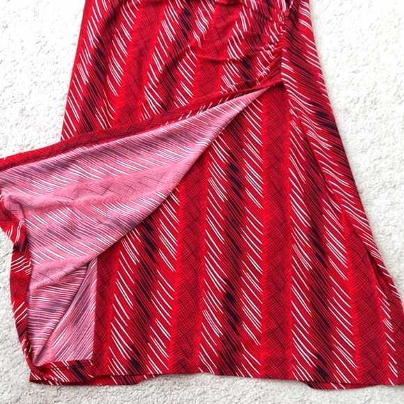 Norma Kamali red faux wrap dress 2 - Picture 7 of 13